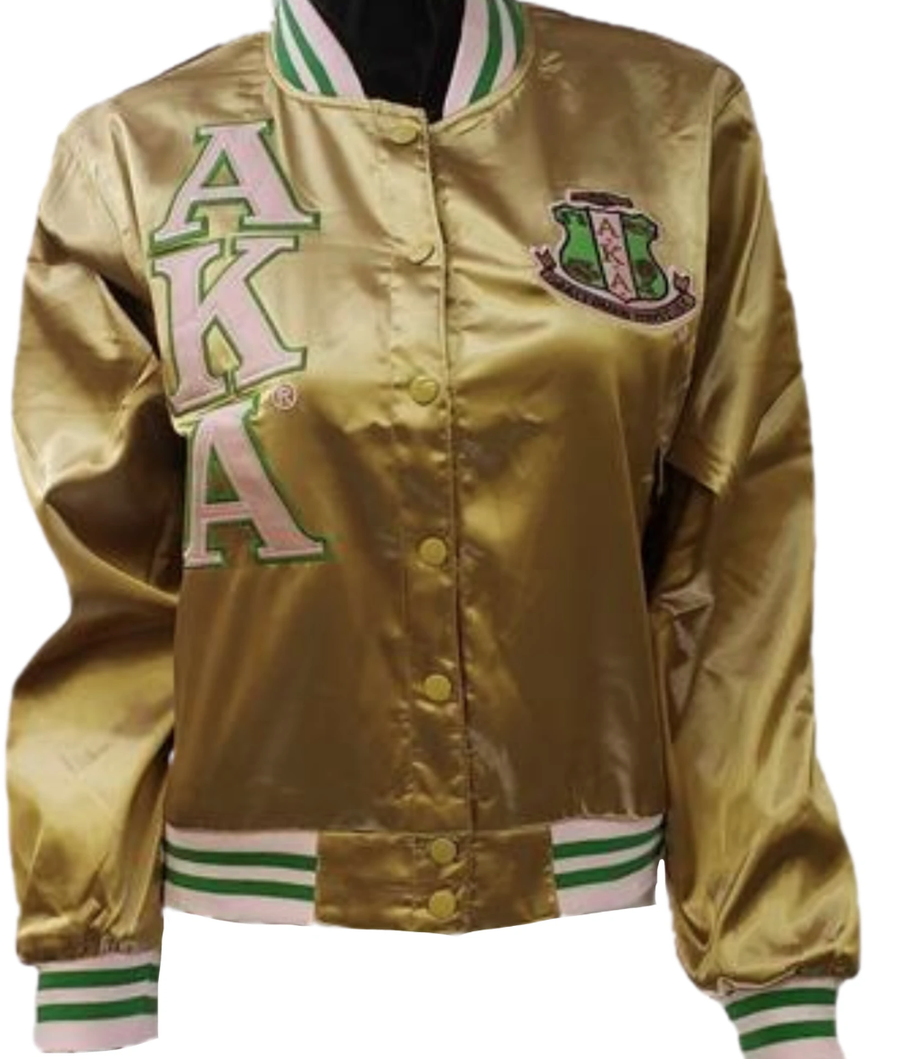 Alpha Kappa Alpha AKA Satin Bomber Jacket – Betty's Promos Plus, LLC
